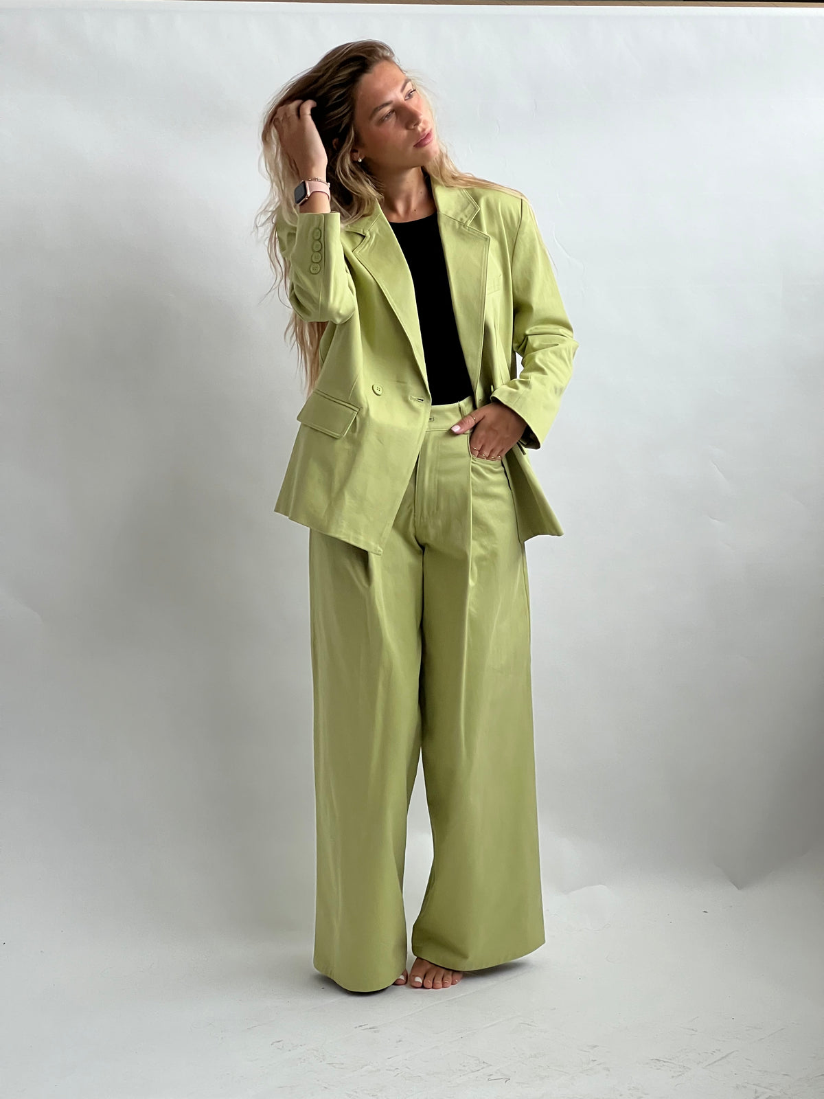 Pantaloni verdi Lumina