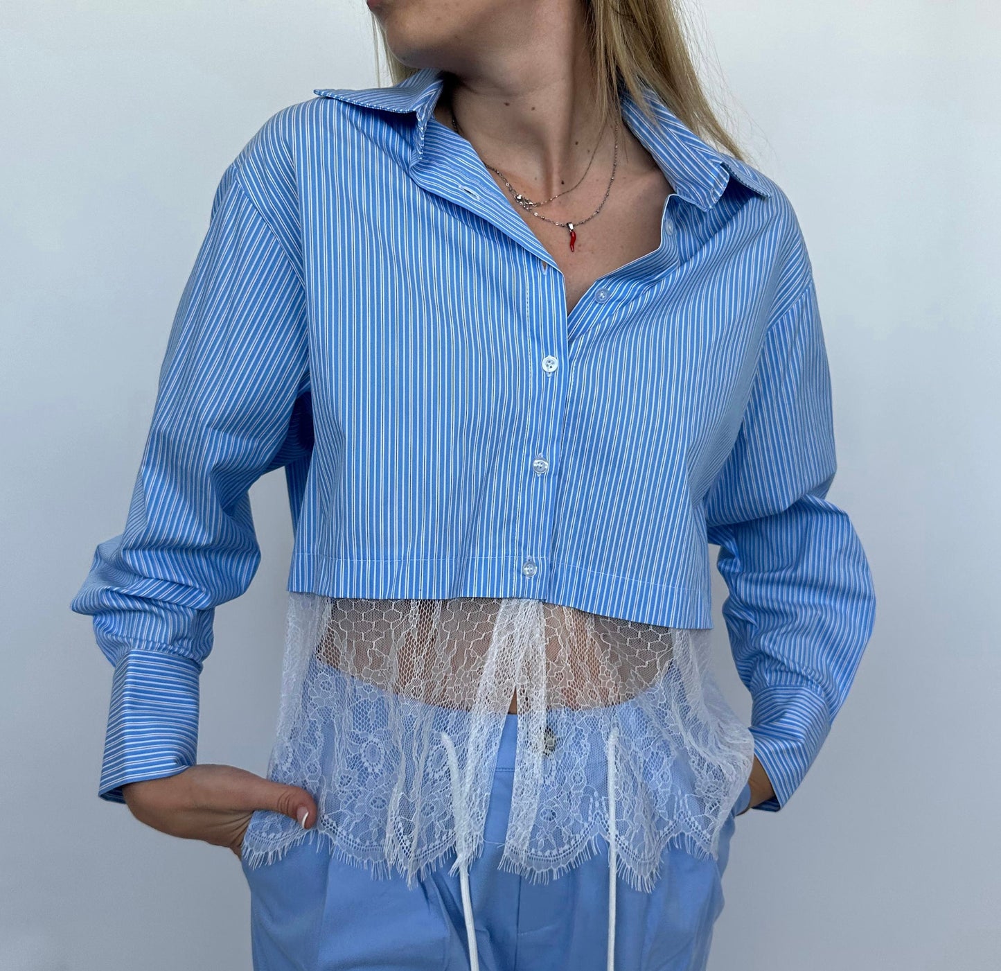Camicia con pizzo Lumina